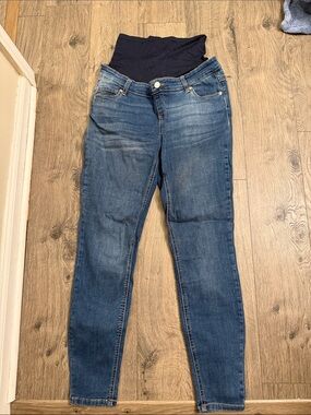 Maternity Skinny Jeans with Stretch Panel - Blue